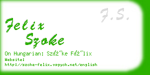 felix szoke business card